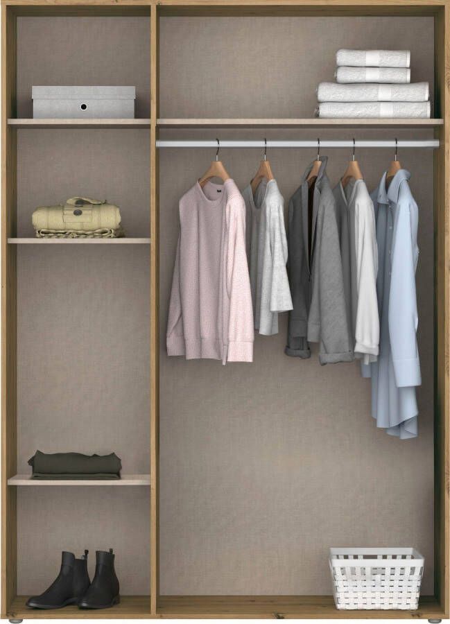 Rauch Draaideurkast Voyager Schrank Wäscheschrank Kleiderschrank Garderobe met moderne grepen in grijs-metallic - Foto 15