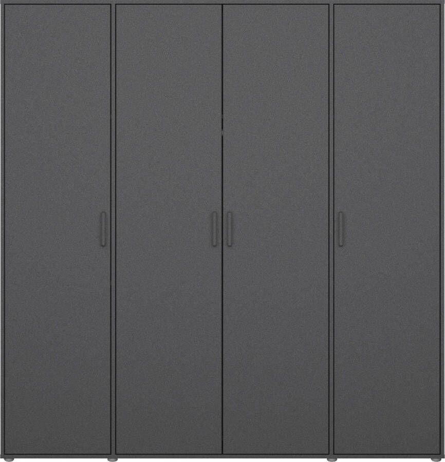 Rauch Draaideurkast Voyager Schrank Wäscheschrank Kleiderschrank Garderobe met moderne grepen in grijs-metallic - Foto 8