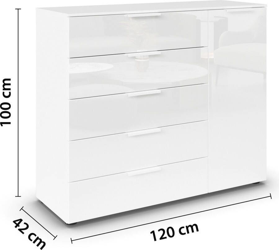 Rauch Kast Flipp 1-deurs 5 laden met soft-close functie en glazen front - Foto 5