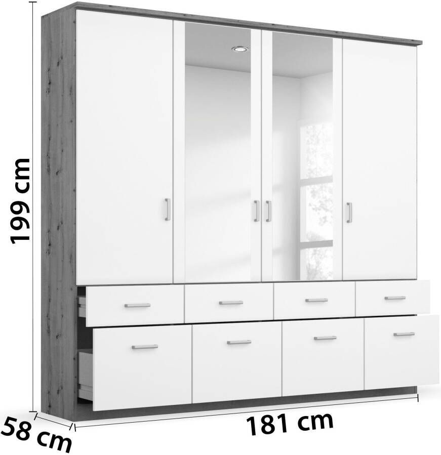 Rauch Kledingkast kast garderobe plafondhoge kast BREMEN - Foto 3