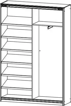 Rauch Kledingkast Garderobe Draai-deurskast Kledingkast Kast Schoenenkast MINOSA Breedte 136 cm uitschuifbare kledingstang 6 schoenenplanken MADE IN GERMANY - Foto 4