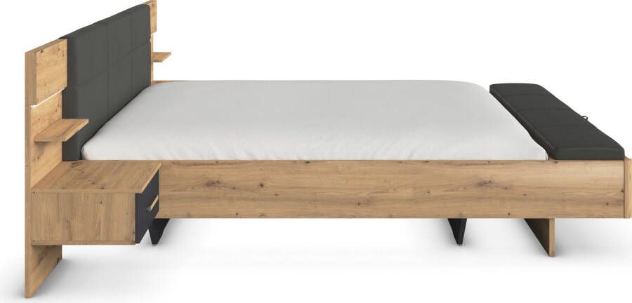 Rauch Ledikant Mosbach Bekleed hoofdbord optioneel met verlichting met geïntegreerde bedbank - Foto 8