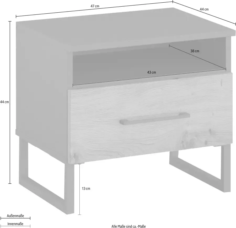 Rauch Nachtkastje Holmes in moderne industriële stijl