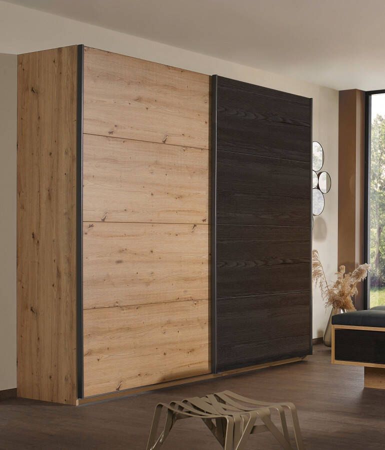 Rauch Zweefdeurkast Apollon met frontpaneel in black oak