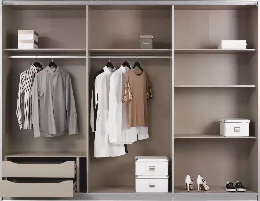 Rauch Zweefdeurkast Kledingkast kast garderobe ORACLE met spiegelfront inclusief lade-inzet en extra legplanken made in germany - Foto 10