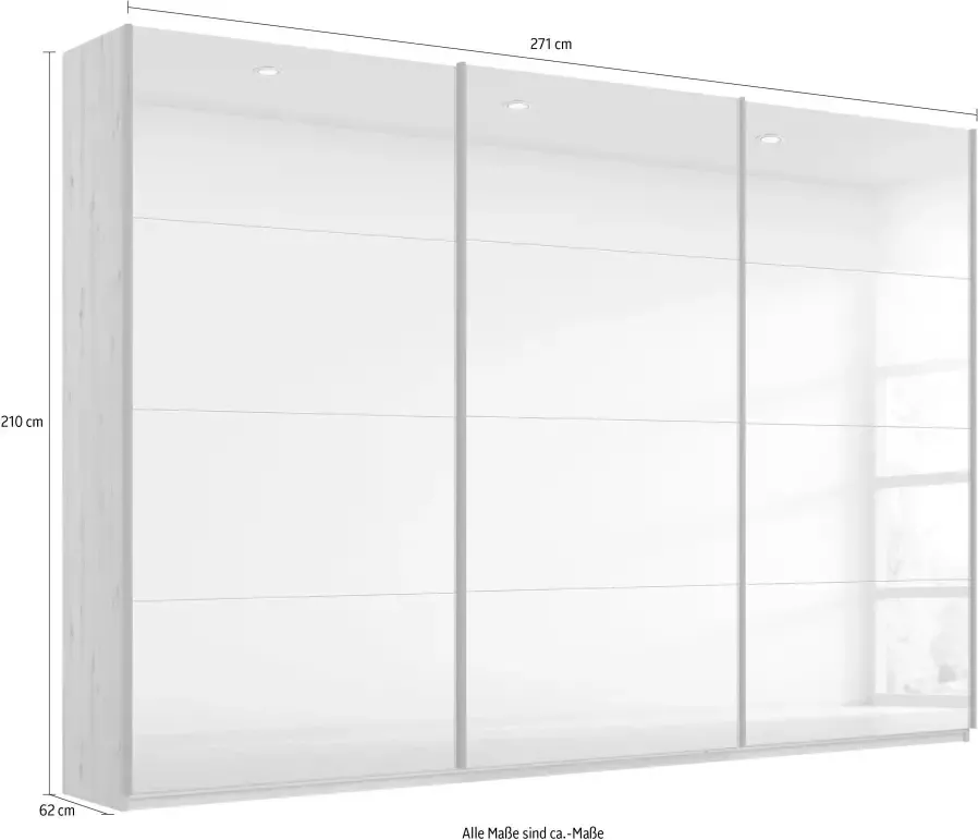 Rauch Zweefdeurkast Kledingkast kast garderobe ORACLE met spiegelfront inclusief lade-inzet en extra legplanken made in germany - Foto 7