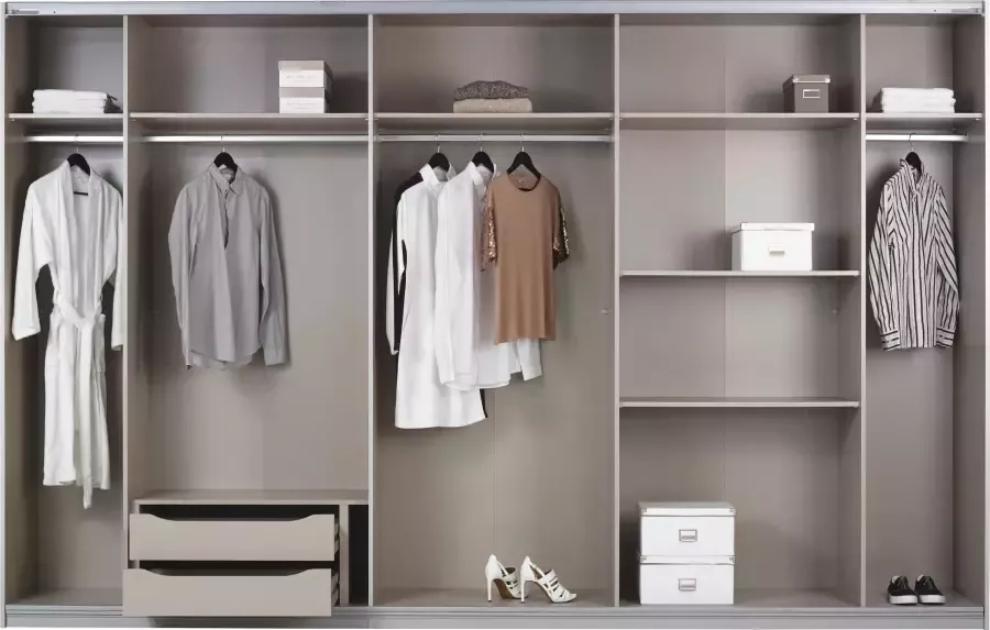 Rauch Zweefdeurkast Kledingkast kast garderobe ORACLE met spiegelfront inclusief lade-inzet en extra legplanken made in germany - Foto 12