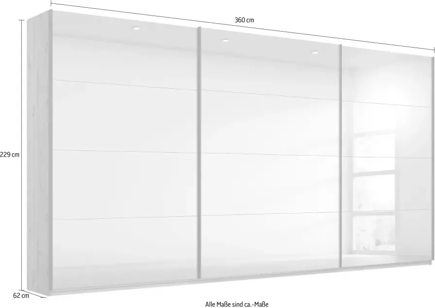 Rauch Zweefdeurkast Kledingkast kast garderobe ORACLE met spiegelfront inclusief lade-inzet en extra legplanken made in germany - Foto 7