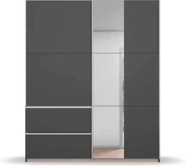 Rauch Zweefdeurkast Sevilla met spiegel greeplijsten naar keuze in aluminiumkleur of in grijs-metallic - Foto 8