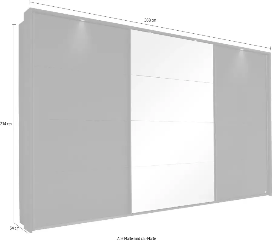 Rauch Zweefdeurkast Kledingkast Kast Garderobe Slaapkamerkast TUBONA met uitgebreide binneninrichting en passe-partout made in germany - Foto 4