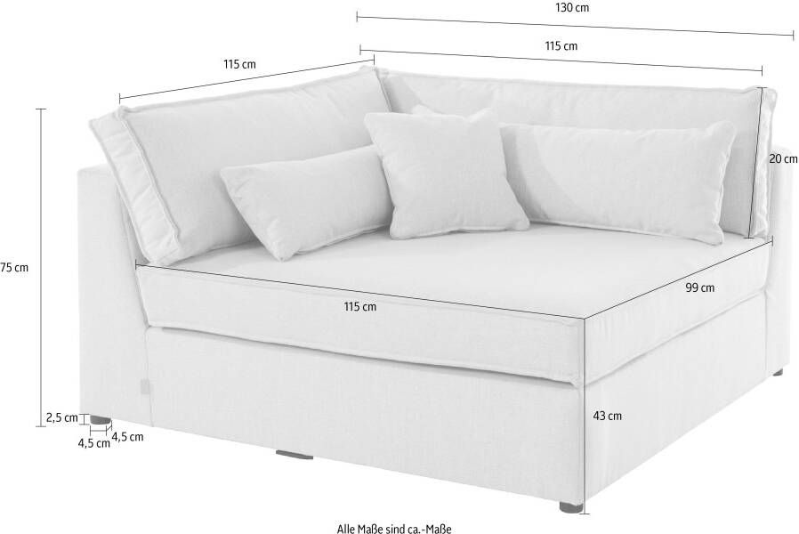 OTTO Bank-hoekelement Enid Deel van een modulaire bank stevig zitcomfort ook in breedribcord - Foto 4