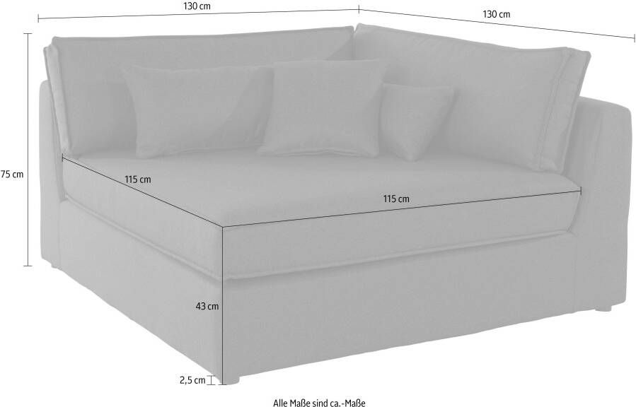 RAUM.ID Bank-hoekelement Enid Deel van een modulaire bank stevig zitcomfort ook in breedribcord - Foto 2