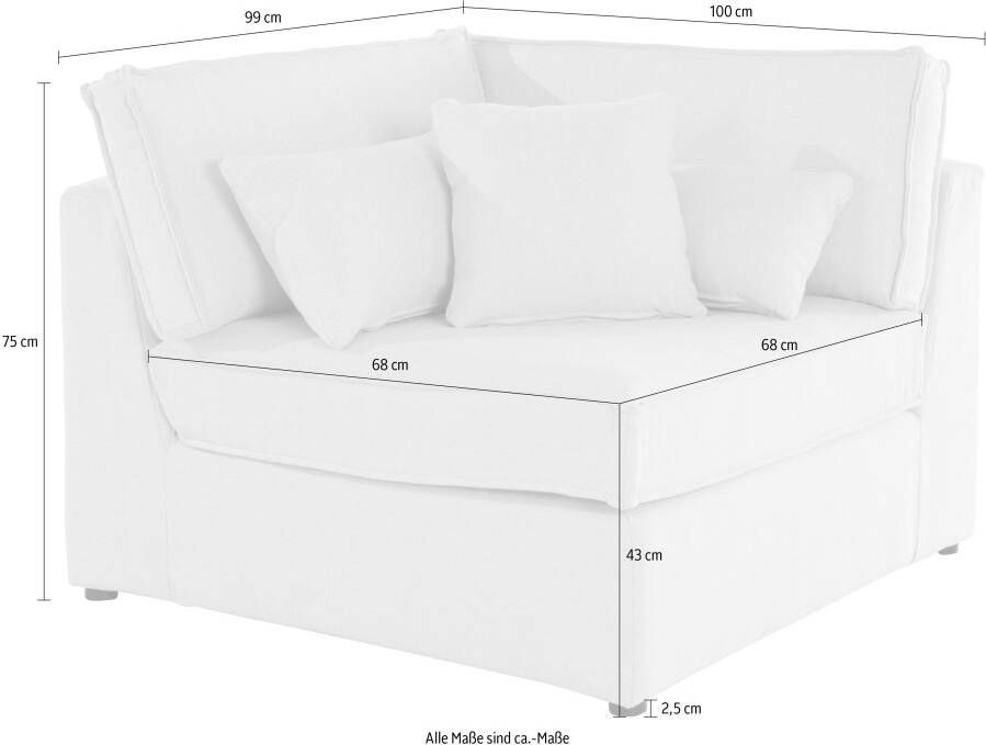 OTTO Bank-hoekelement Florid Deel van een modulaire bank stevig zitcomfort ook in cord