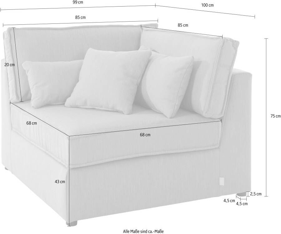 OTTO Bank-hoekelement Florid Deel van een modulaire bank stevig zitcomfort ook in cord - Foto 2
