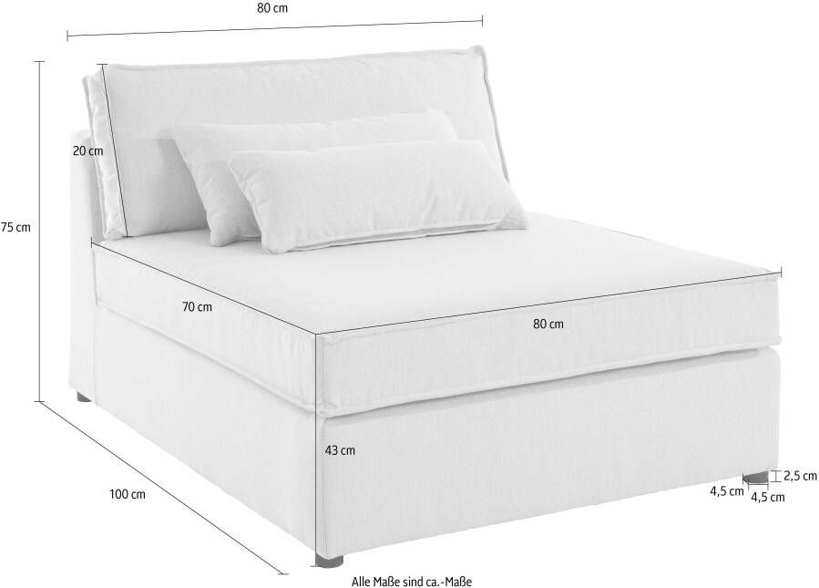 RAUM.ID Bank-middenelement Florid als deel van een modulaire bank stevig zitcomfort ook in cord - Foto 3