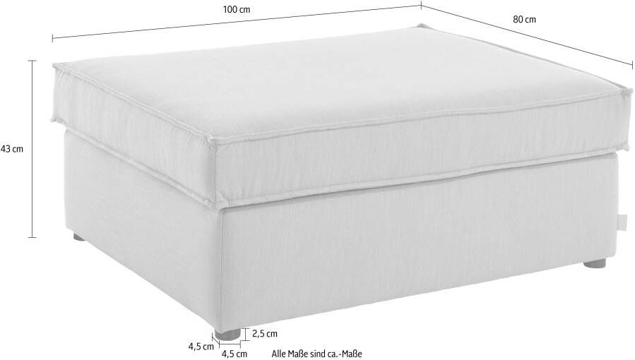 OTTO RAUM.ID Hocker Florid afzonderlijk plaatsbaar of als deel van een modulaire bank ook in cord - Foto 2