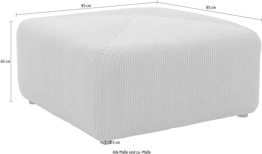 RAUM.ID Hocker Gerrid Ribfluwelen bekleding passend bij de modulaire serie "Gerrid" - Foto 3