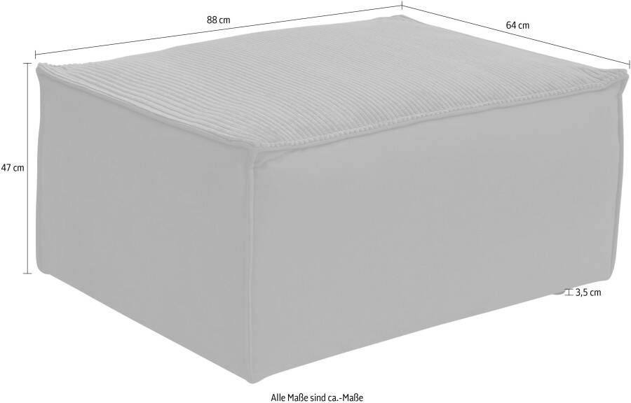 RAUM.ID Hocker Modulid als module of afzonderlijk te gebruiken in ribfluweel (1 stuk) - Foto 3