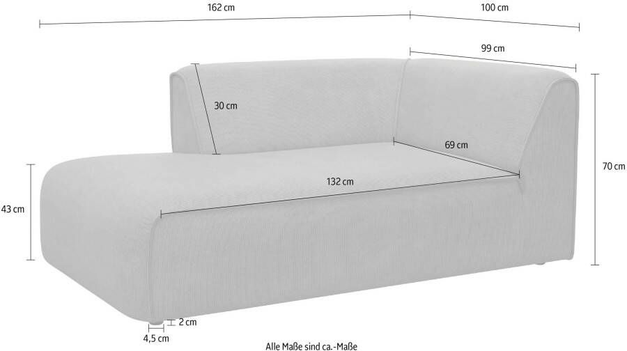 OTTO mane Merid chaise longue afmetingen B D H: 100 162 70 cm als module of apart te gebruiken voor individuele samenstelling - Foto 5