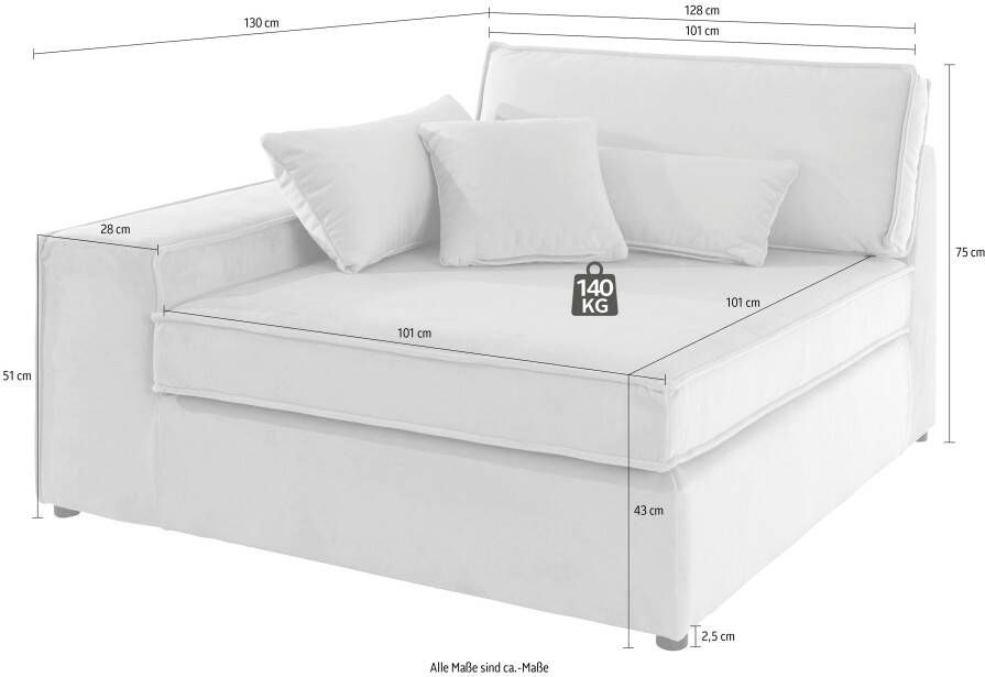 RAUM.ID Sofaelement Enid als deel van een modulaire bank stevig zitcomfort - Foto 1