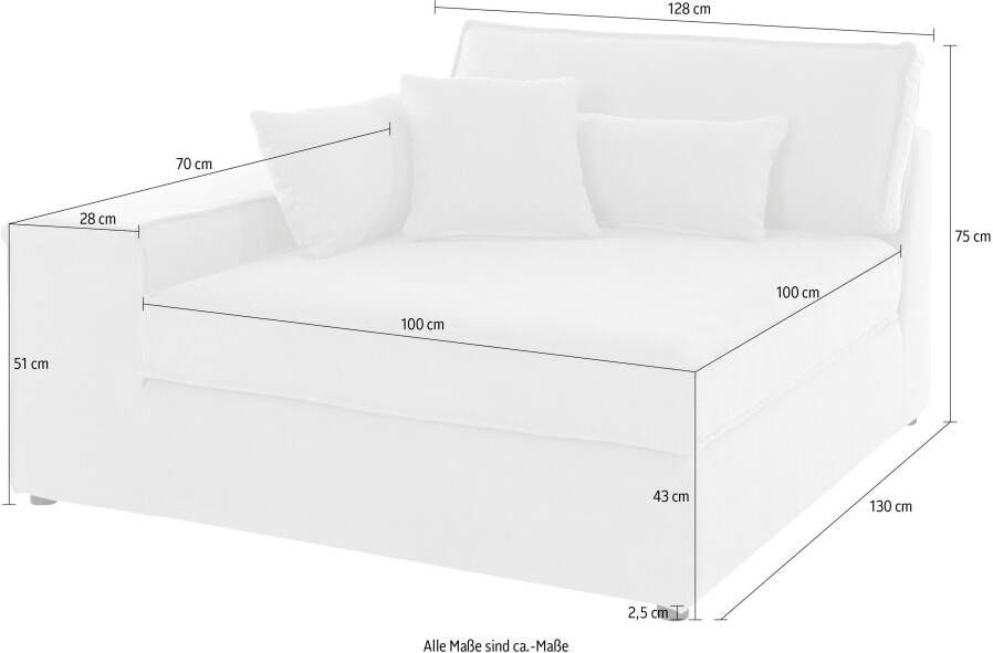 RAUM.ID Sofaelement Enid als deel van een modulaire bank stevig zitcomfort - Foto 3