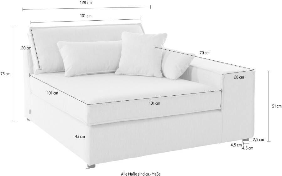 RAUM.ID Sofaelement Enid als deel van een modulaire bank stevig zitcomfort - Foto 3