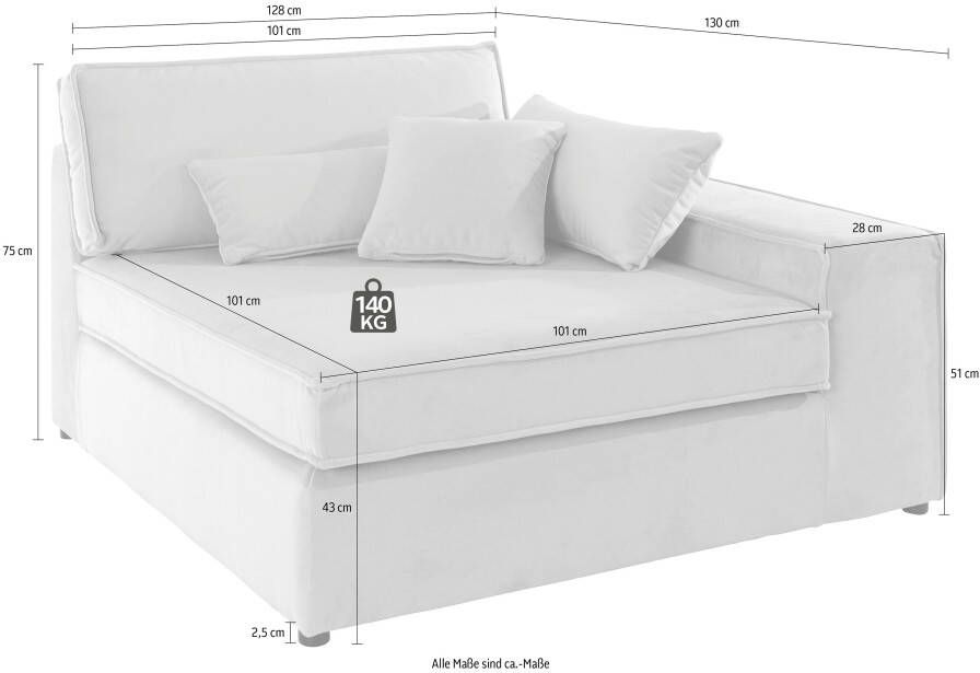 RAUM.ID Sofaelement Enid als deel van een modulaire bank stevig zitcomfort - Foto 1