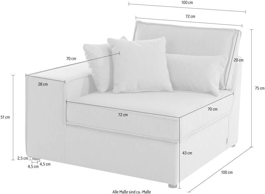 OTTO Sofaelement Florid als deel van een modulaire bank stevig zitcomfort ook in cord - Foto 3