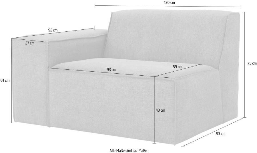 RAUM.ID Sofaelement NORVID modulair met comfortschuim grote keuze aan modules en bekleding - Foto 6