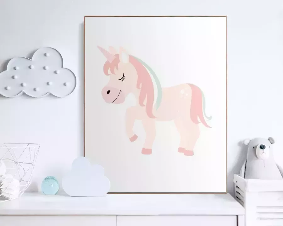 Reinders! Artprint met lijst Pink Unicorn - Foto 1