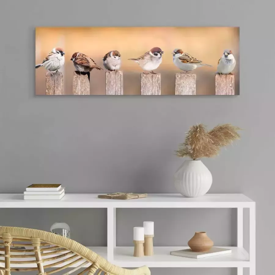 Reinders! Artprint op hout Decoratief paneel 30x90 Bird Family - Foto 1