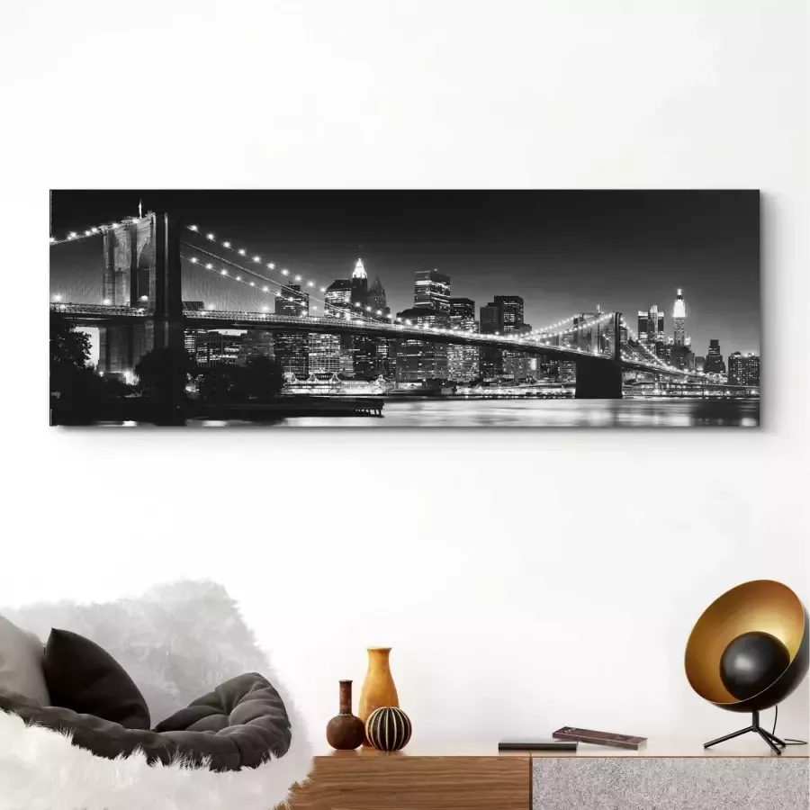 Reinders! Artprint op hout Decoratief paneel 52x156 New York brooklyn bridge - Foto 1