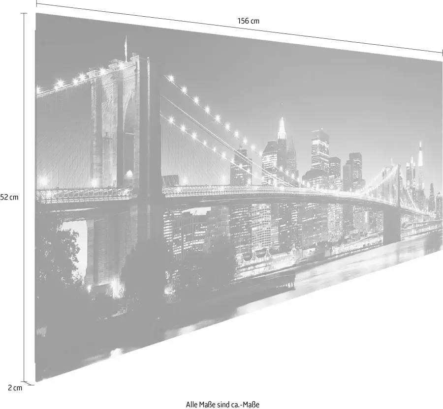 Reinders! Artprint op hout Decoratief paneel 52x156 New York brooklyn bridge - Foto 2