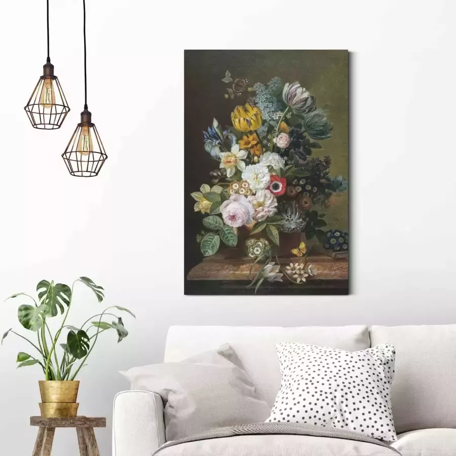 Reinders! Artprint stilleven met bloemen oude meester bloemen vlinder