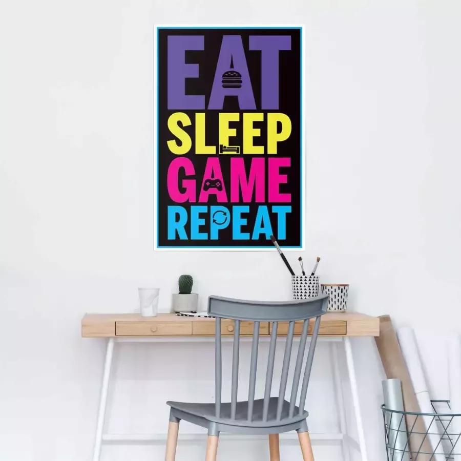 Reinders! Poster Eat sleep game repeat