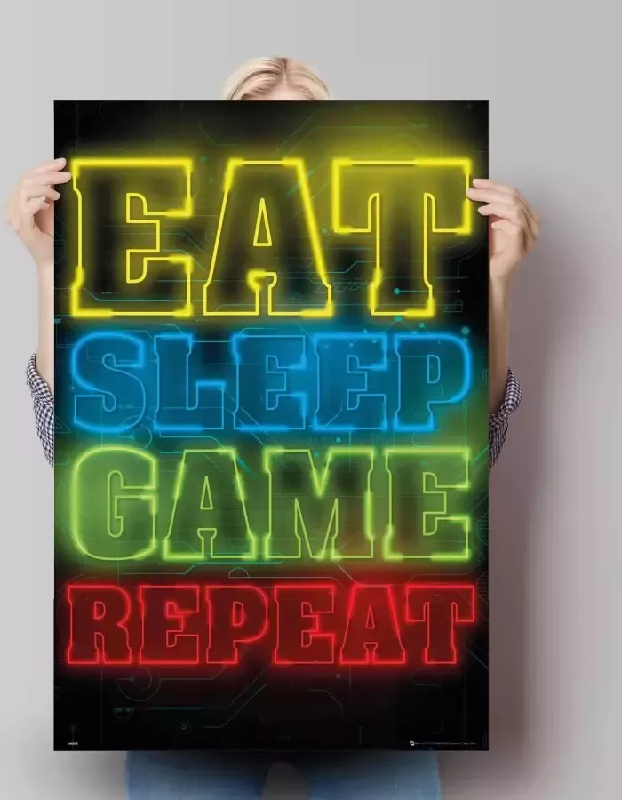 Reinders! Poster gokken Eat sleep game repeat - Foto 2