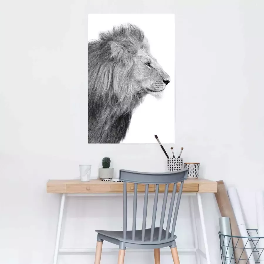 Reinders! Poster Leeuw koning jungle zijportret krachtig