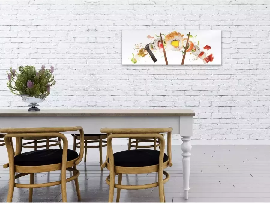 Reinders! Print op glas Artprint op glas sushi gezond vis rijst Japans