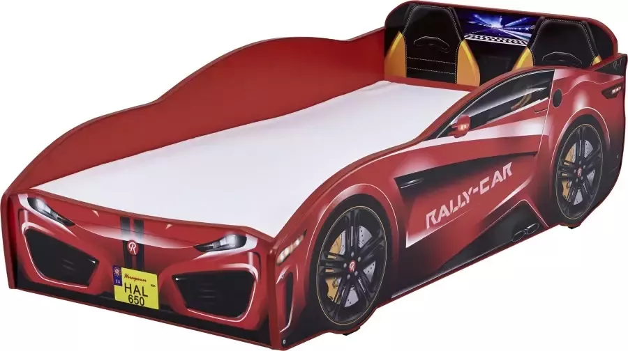 Relita Kinderledikant Autobed raceauto-bed met rolbodem en matras