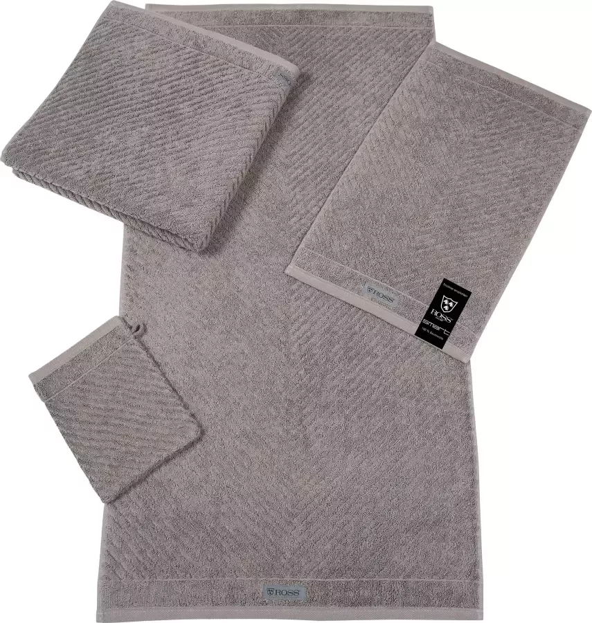 ROSS Handdoek Smart Uni-rib met velourslabel (2 stuks)