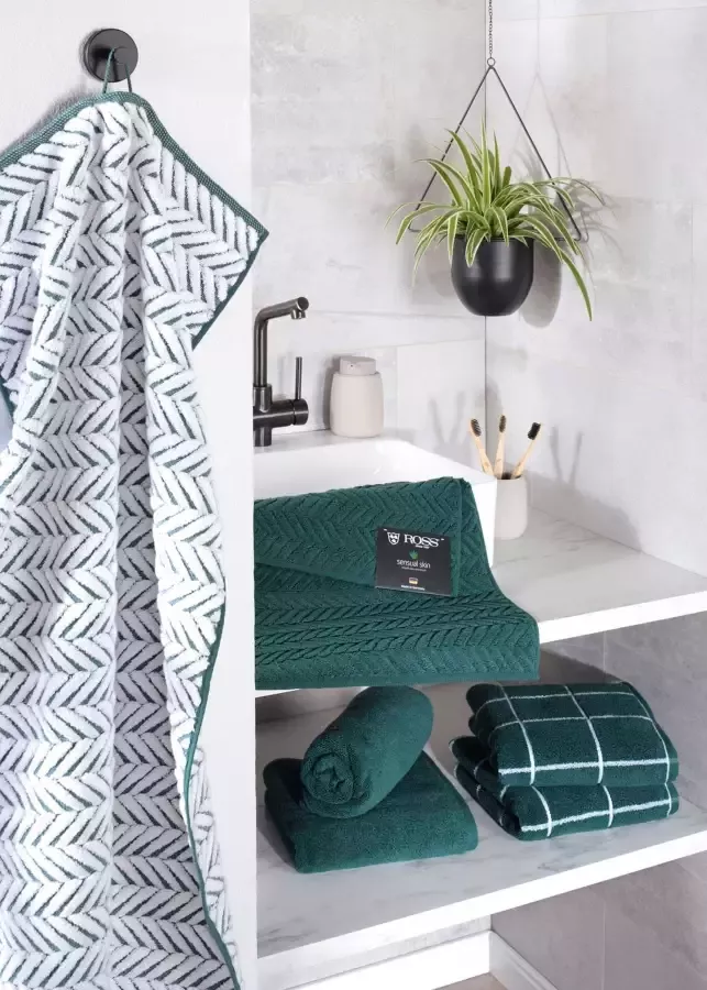 ROSS Handdoeken Cashmere geruit in modieuze kleuren (2 stuks)