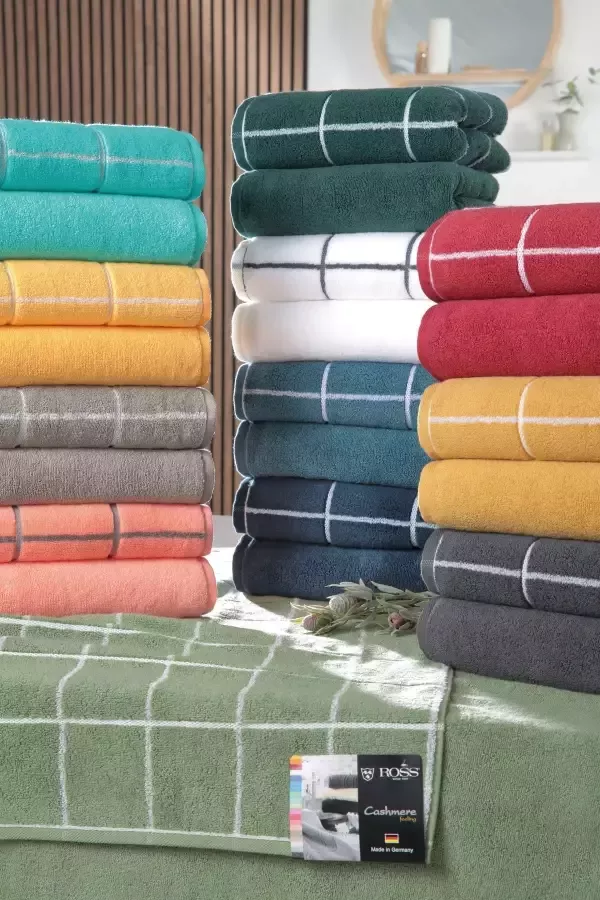 ROSS Handdoeken Cashmere geruit in modieuze kleuren (2 stuks) - Foto 4