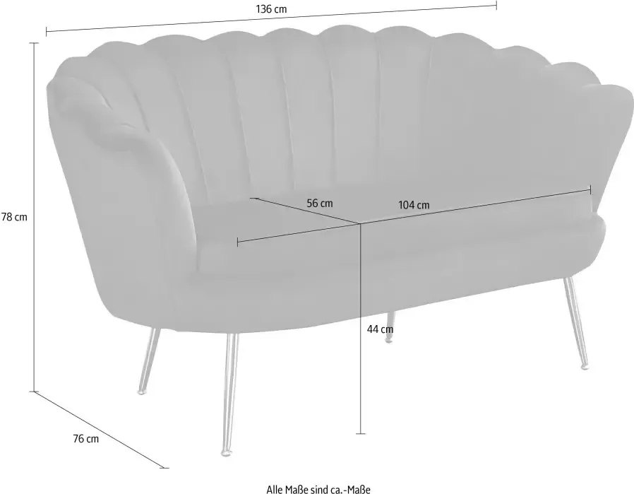 SalesFever 2-zitsbank Clam opvallend schelpdesign breedte 136 cm - Foto 2