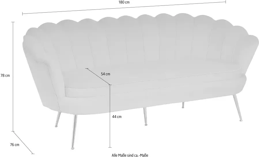 SalesFever 3-zitsbank Clam opvallend schelpdesign breedte 180 cm - Foto 4