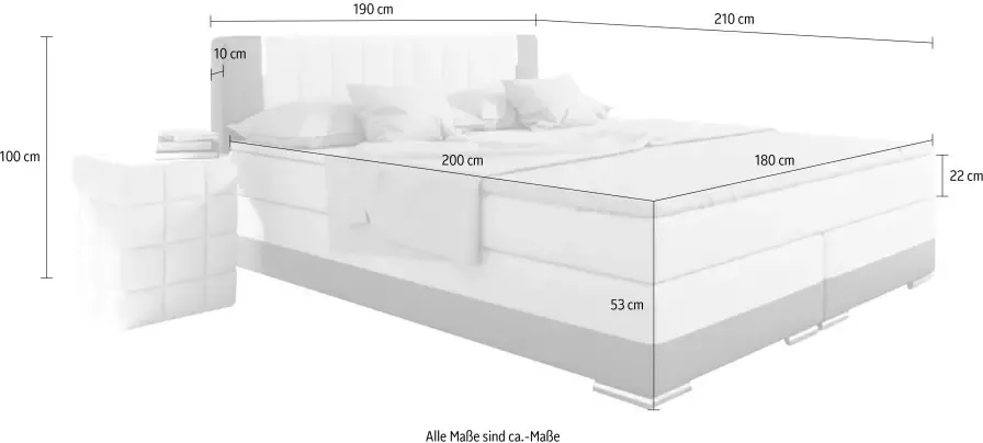 SalesFever Bed Ledverlichting in het hoofdbord lounge bed inclusief visco-topmatras