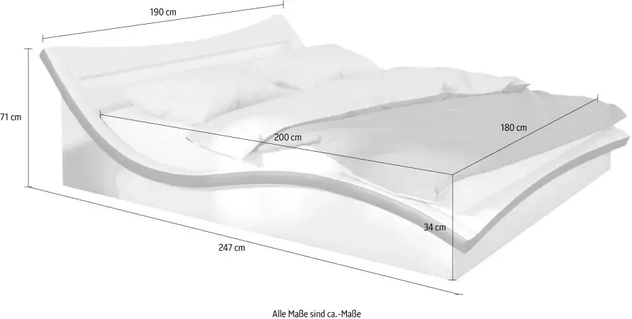 SalesFever Gestoffeerd bed met ledverlichting in het hoofdbord design bed in een moderne look - Foto 1