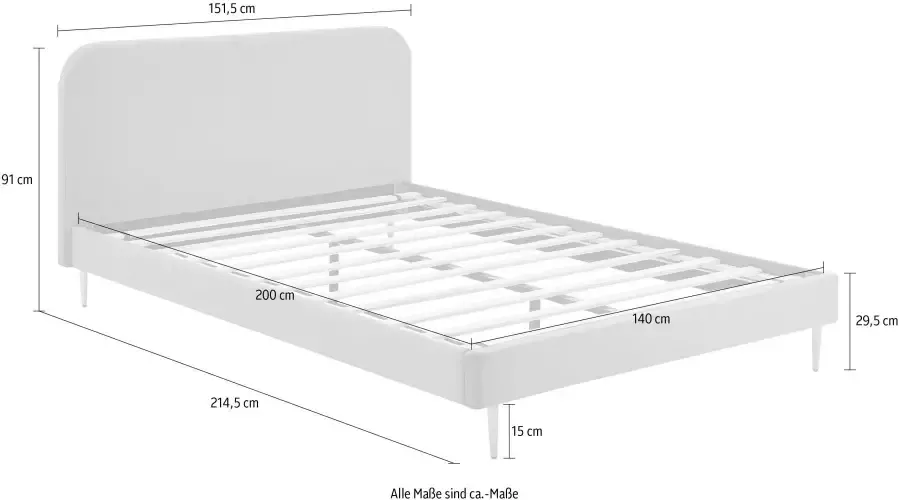 SalesFever Gestoffeerd bed Poten chroom goudkleur - Foto 3