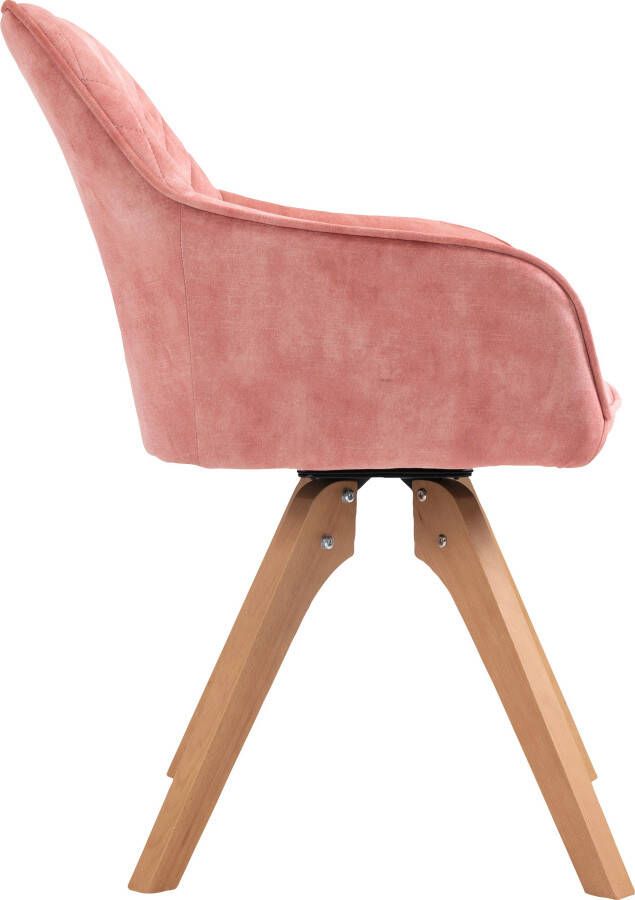 SalesFever Eethoek (5-delig) tafelbreedte 160 cm stoelen 180° draaibaar met fluweel - Foto 3