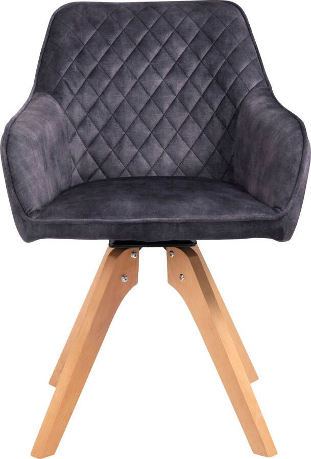 SalesFever Eethoek (5-delig) tafelbreedte 180 cm stoelen 180° draaibaar met fluweel - Foto 3