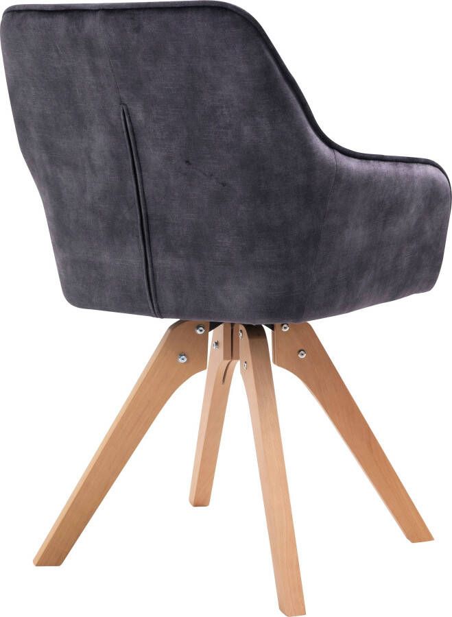 SalesFever Eethoek (5-delig) tafelbreedte 180 cm stoelen 180° draaibaar met fluweel - Foto 1
